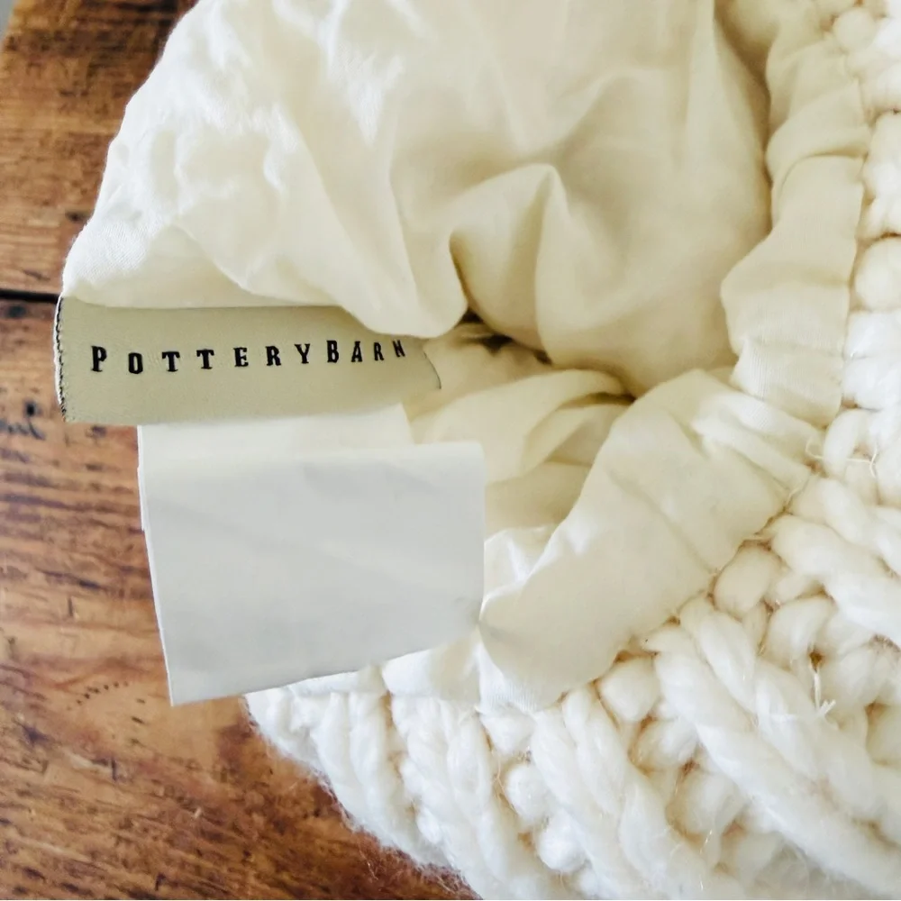 Pottery Barn Cream Chunky Knit Thick Stocking